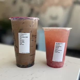 two drinks on a table