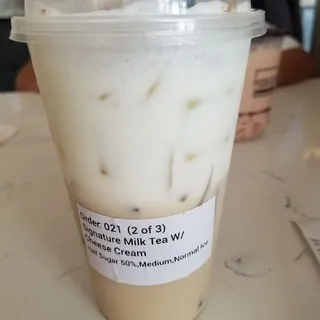 Signature Milk Tea with Cheese Cream