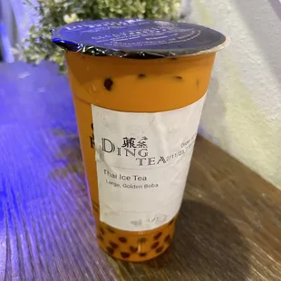 Large Thai Tea with Boba