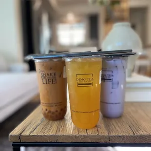 Thai Milk Tea, Mango Tea, Taro Milk Tea