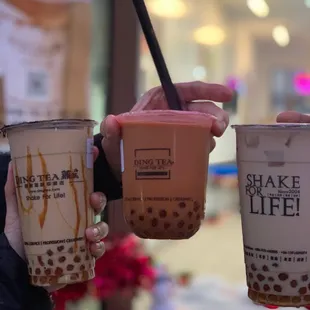 Hokkaido Black Milk Tea, Thai Milk Tea, and Classic milk tea