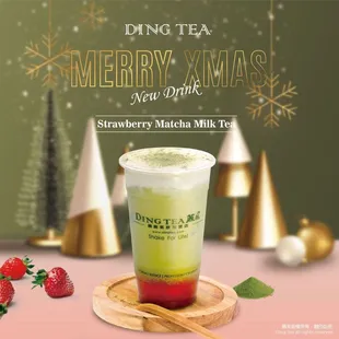 Strawberry matcha milk tea