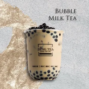 Signature milk tea with black boba