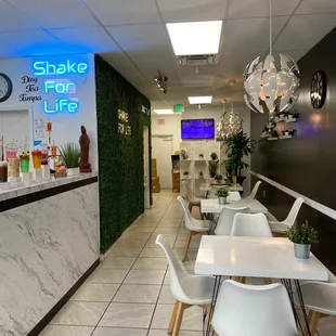 the interior of a coffee shop