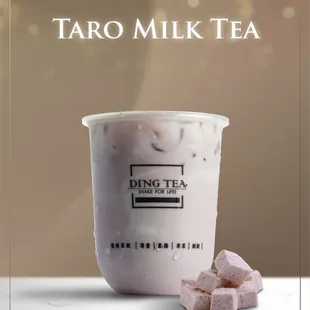 a cup of taro milk tea