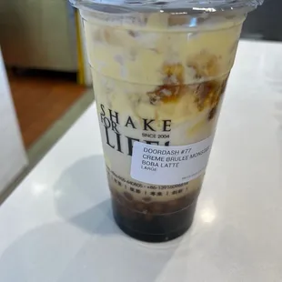 Creme Brulee Monster Boba Latte