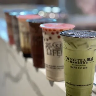 Variety of milk tea flavors