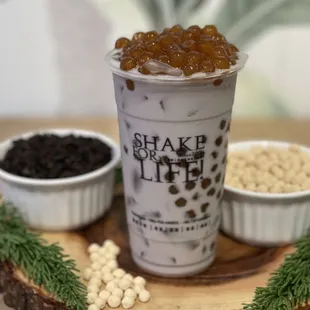 Taro milk tea with bobba