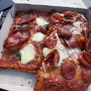 Diablo and pepperoni slices