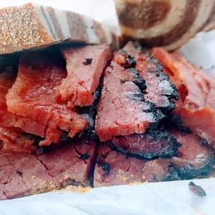 Generous serving of succulent hot pastrami, Ding style (6/6/22)