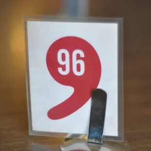  table number with a fork sticking out of it