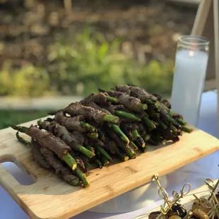 Korean beef wrapped asparagus