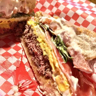 a half eaten sandwich