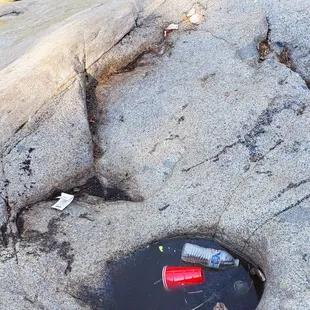 Trash left by day-use people