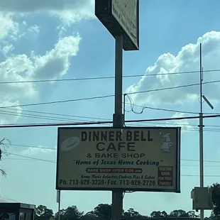 a sign for dinner bell