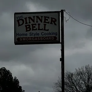 The old Dinner Bell sign from the road