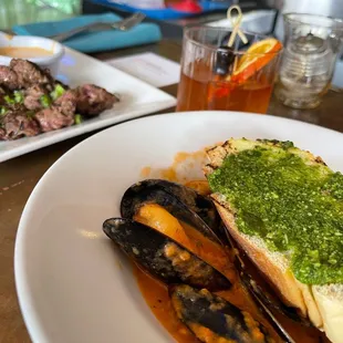 Mussles in Heirloom Tomato Broth