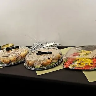 a variety of foods on a table