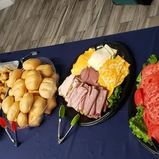 a variety of foods on a table