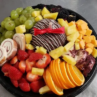 a platter of fruit