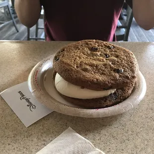 Huuuuge cookie ice cream sandwhich (super good)