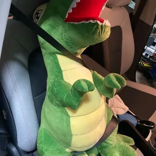 Dino on his way to work