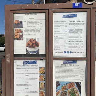 Drive thru menu
