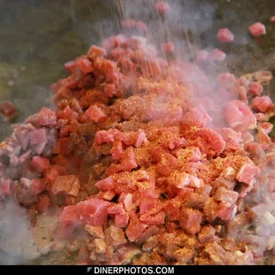 seasoning the steak tacos