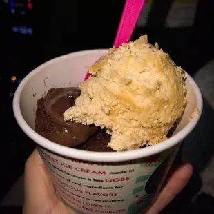 Peanut butter cookie dough &amp; chocolate ice cream