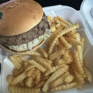 Cheeseburger and fries