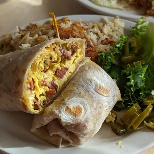 Breakfast burrito with linguisa