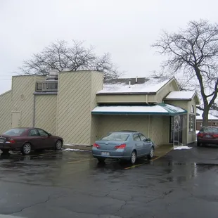A view of Dino&apos;s from inside the parking lot