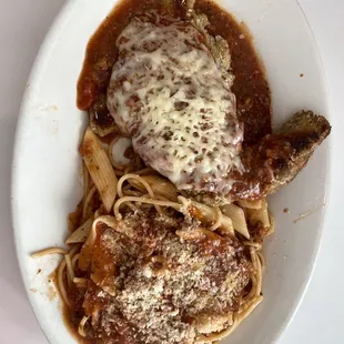 Chicken Parmigiana with Pasta