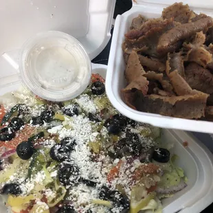 Ordered gyro salad to go