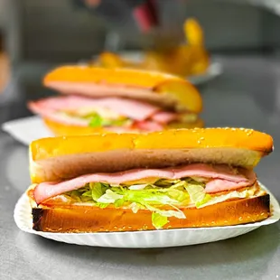 a close up of a sandwich