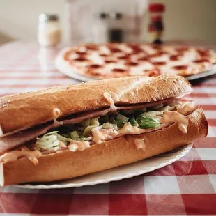 Classic Ham sub &amp; Pepperoni pizza