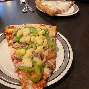 Our pizza slices! Huge!