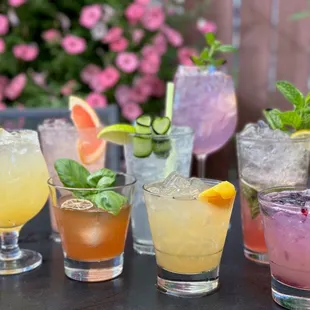 a variety of cocktails