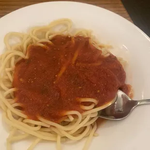 Side of spaghetti with marinara