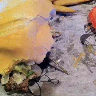 Mushroom, Swiss, &amp; Drill Bit Burger