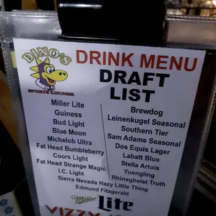menu
