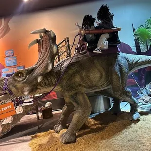 You can ride a dinosaur