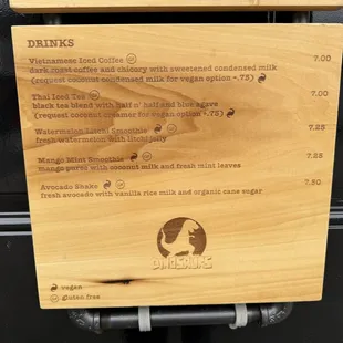 MENU PAGE 3 - Drinks