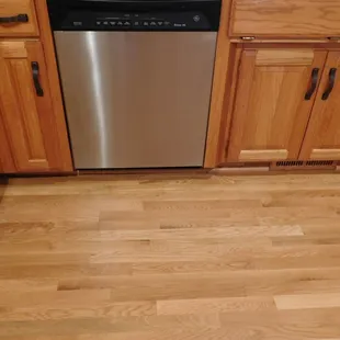 a stainless steel dishwasher in a kitchen