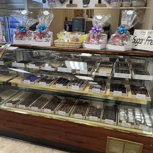 a display case of candies