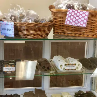 a display of chocolates