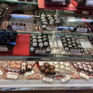 a display of chocolates
