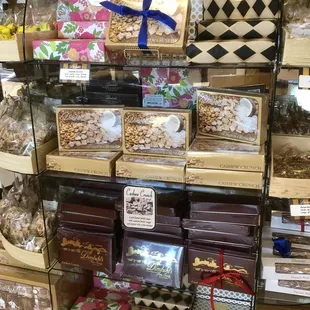 a display of cookies and treats