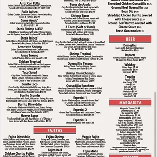 the menu for dinwiddie