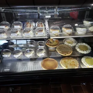Locally made cheesecake and pie.